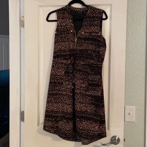 Front tie and front zip accent dress size M